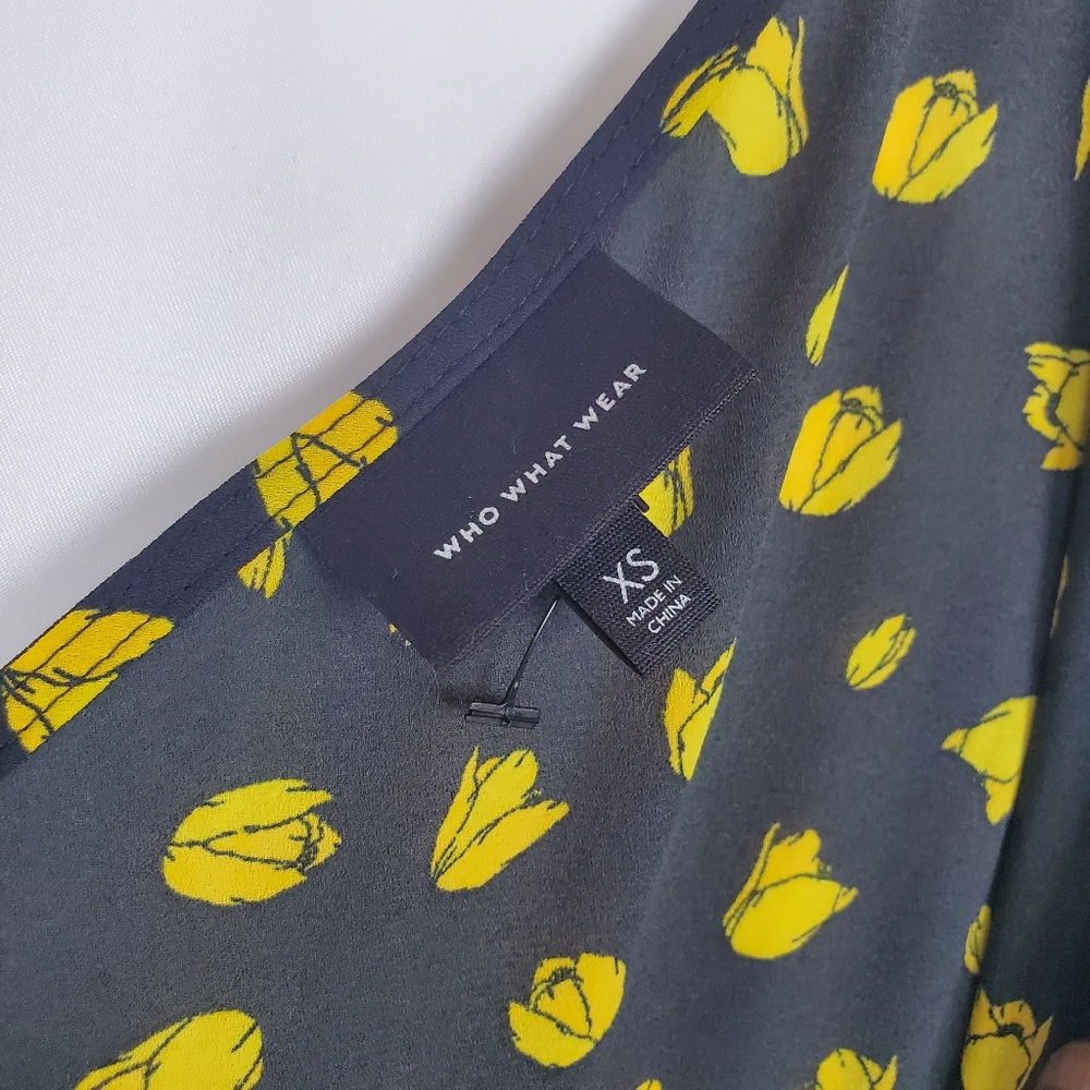Who What Wear Black Floral Dress XS - Picture 12 of 16